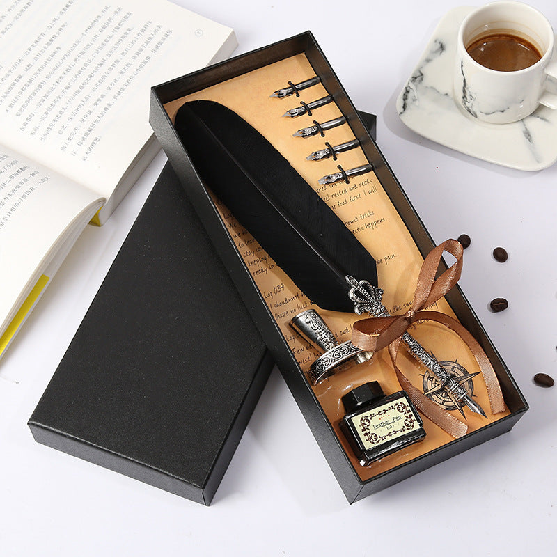Shearing Crown Rod Feather Pen Set