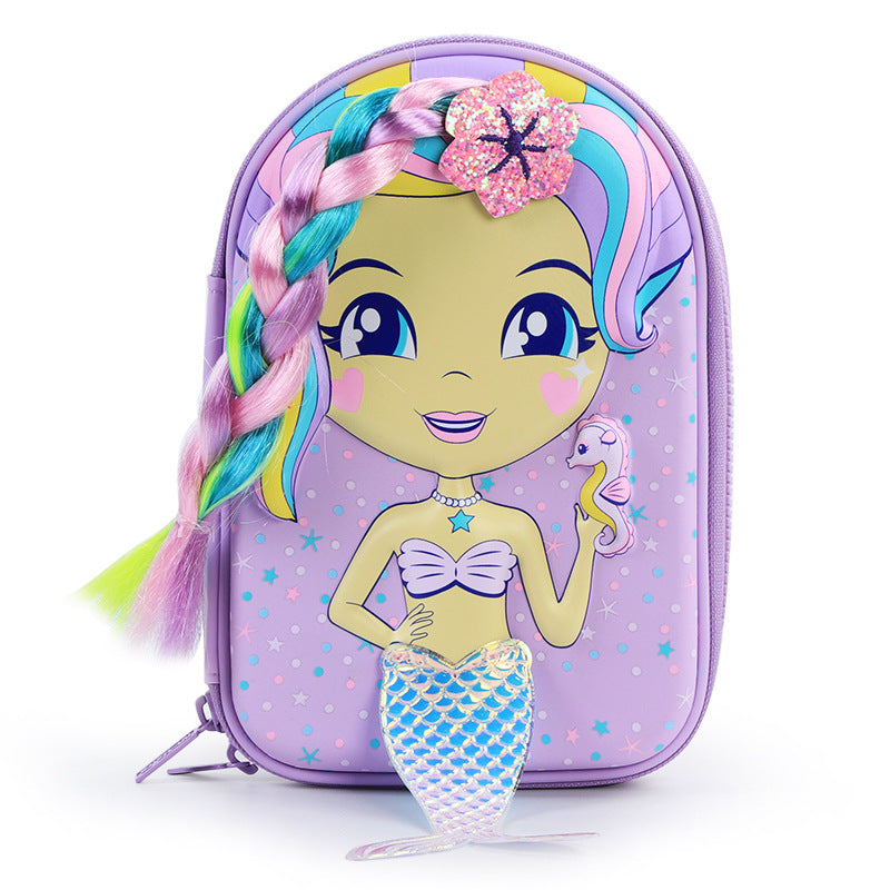 Long Braided Mermaid Pencil Case
