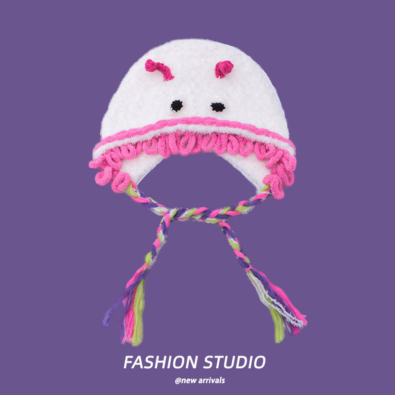 Cartoon Cute Monster Hat Casual Versatile Plush Bonnet