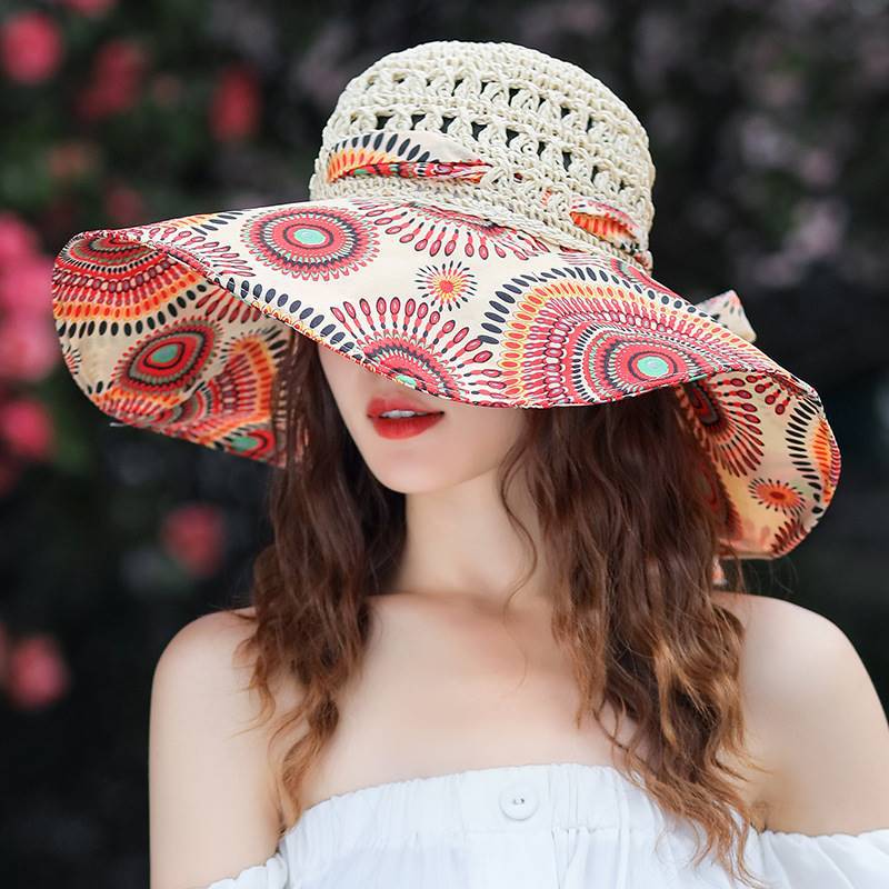 Summer Beach Sun Hat Beach Green Straw Hat For Women