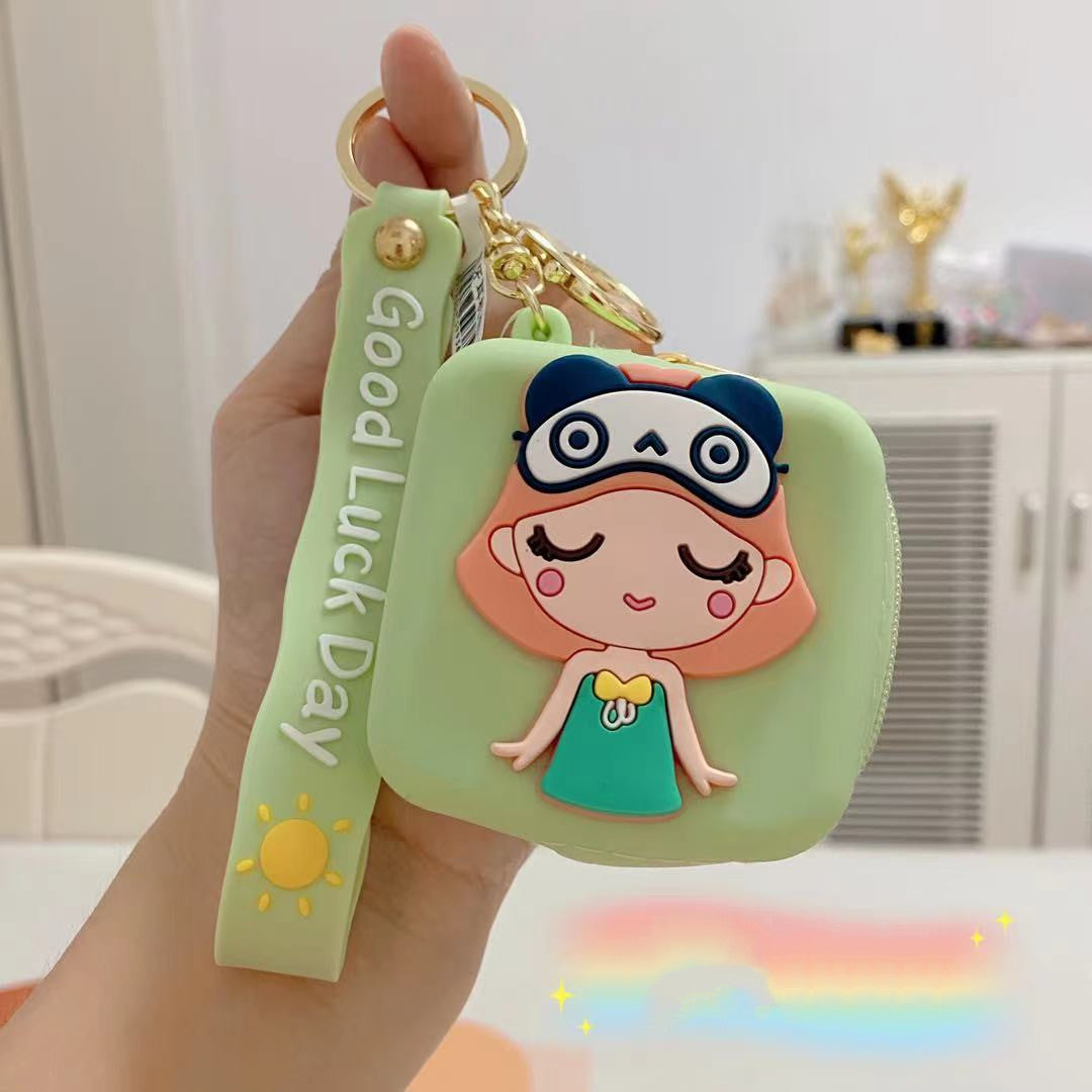 Cute Girl Silicone Earphone Bag Children's Coin Purse