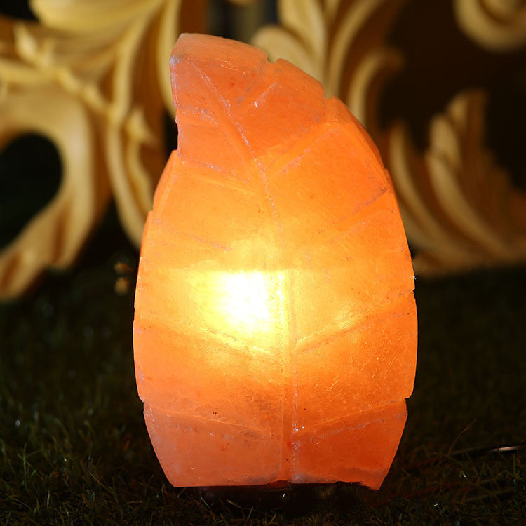 Leaf-Shaped Crystal Lamp