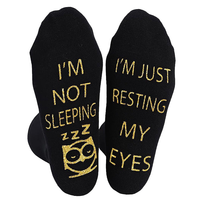 Creative Foot Letter Non-Slip Dispensing Knee-High Sports Socks