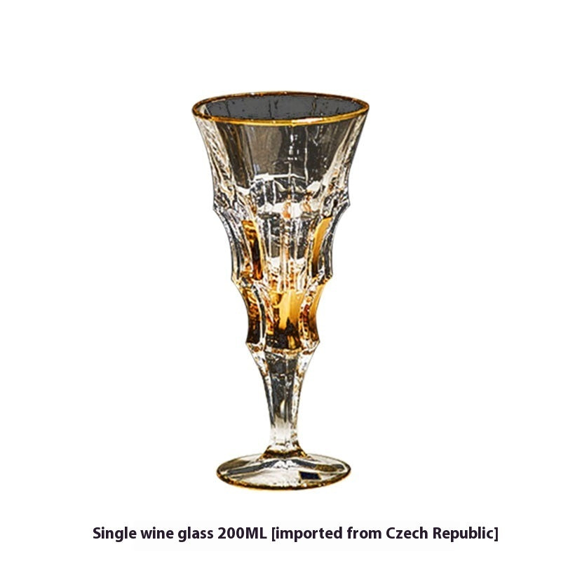 Crystal Glass Light Luxury Gold Red Wine High Leg