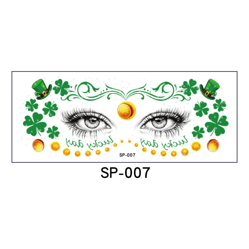 Irish Glitter Tattoo Sticker St Patrick Holiday Party