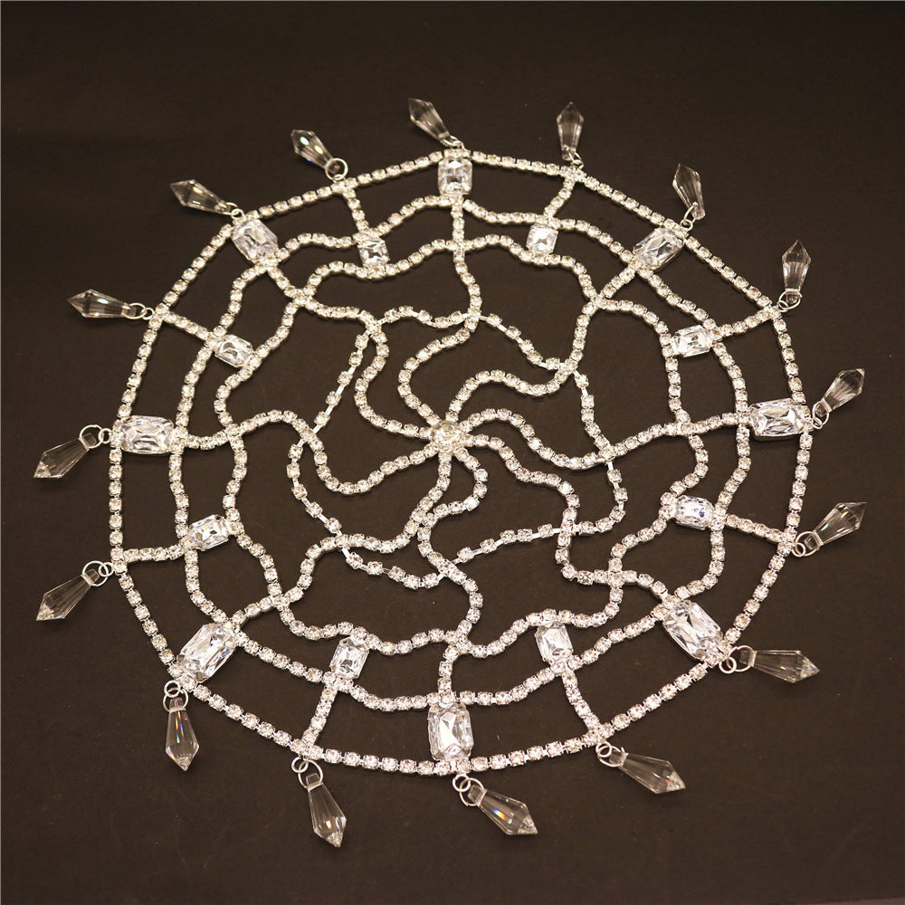 Luxury Rhinestone Fashion Vintage Square Rhinestone Hat Chain Headdress