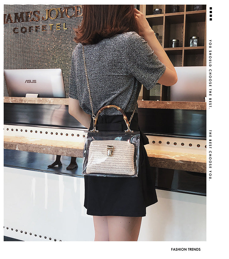 Women Purse Bamboo Knot Woven Bag for Women