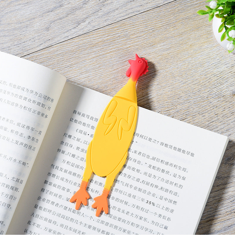 Fashion And Creative Silicone Bookmark Screaming Chicken