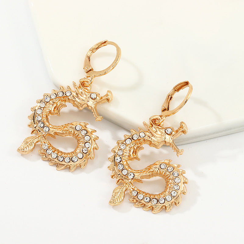 Chinese Style Totem Dragon Earrings