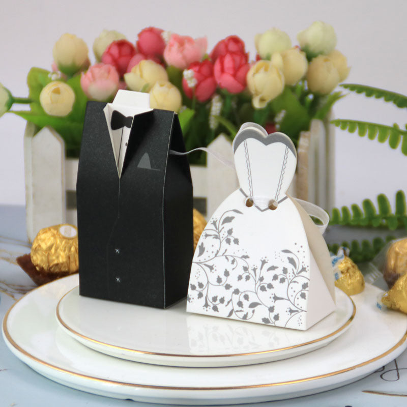 European Style Bridegroom Bride Dress Suit Wedding Candy Box