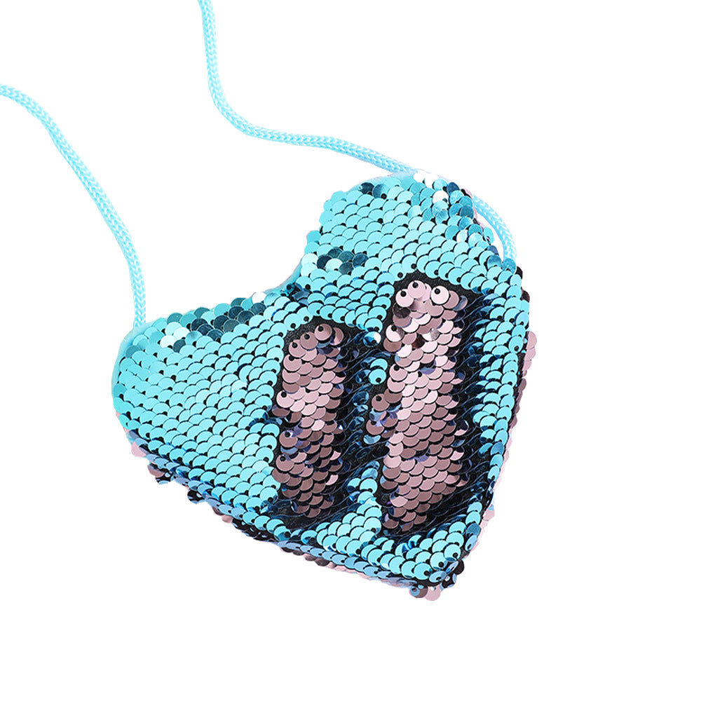 Sequined Purse Love Lanyard Shoulder Diagonal Package