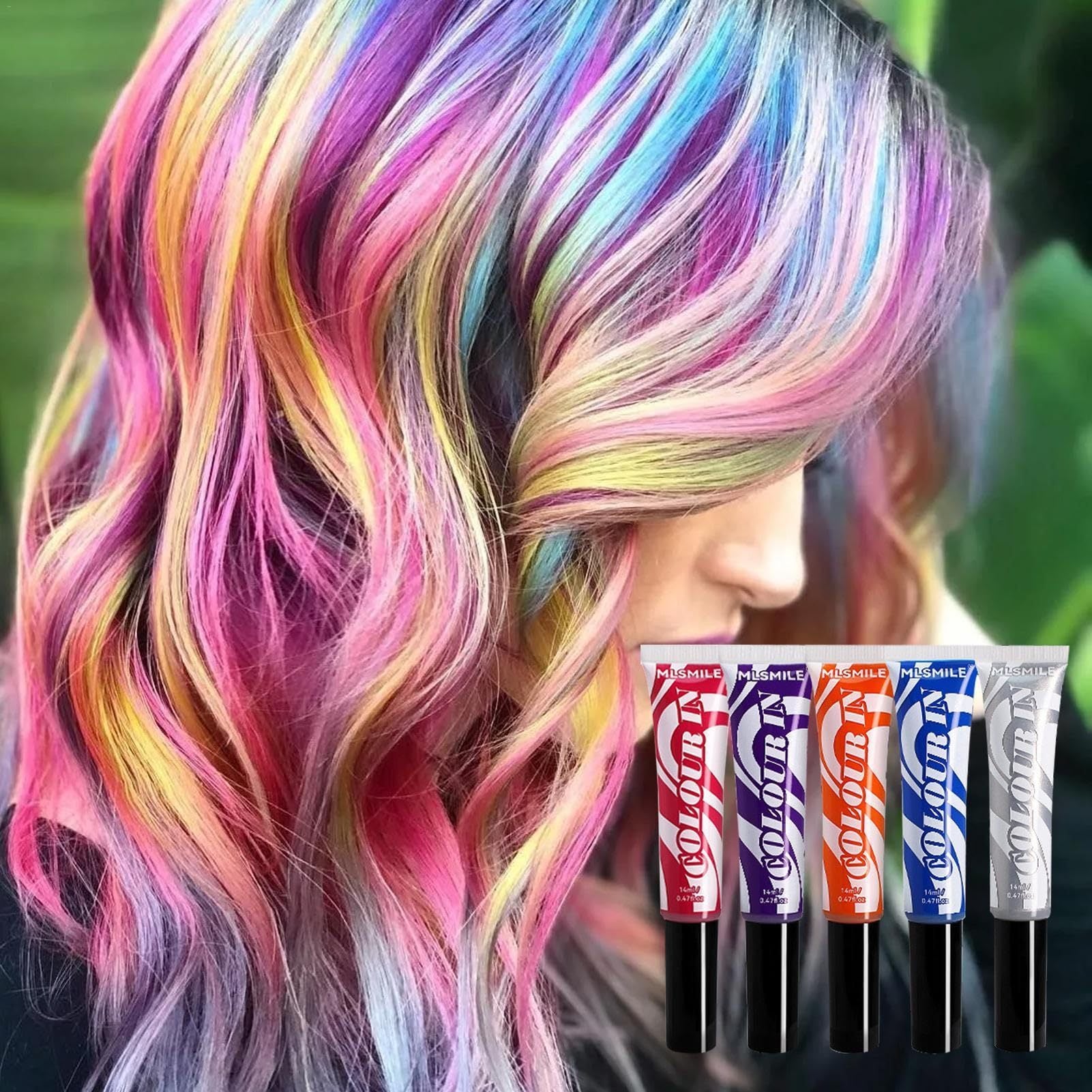 5pcs Set Temporary Hair Dye Cream Stage Performance Temporary Hair Dye  With Applicator Brush  Vibrant Colors Women Hair Coloring Set For Girls Performance