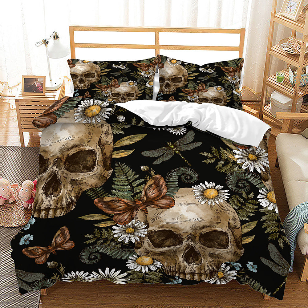 Three-Piece Skull Digital Printing Bedding