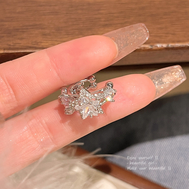 Women's Light Luxury Minority Exquisite Zircon Star Earrings