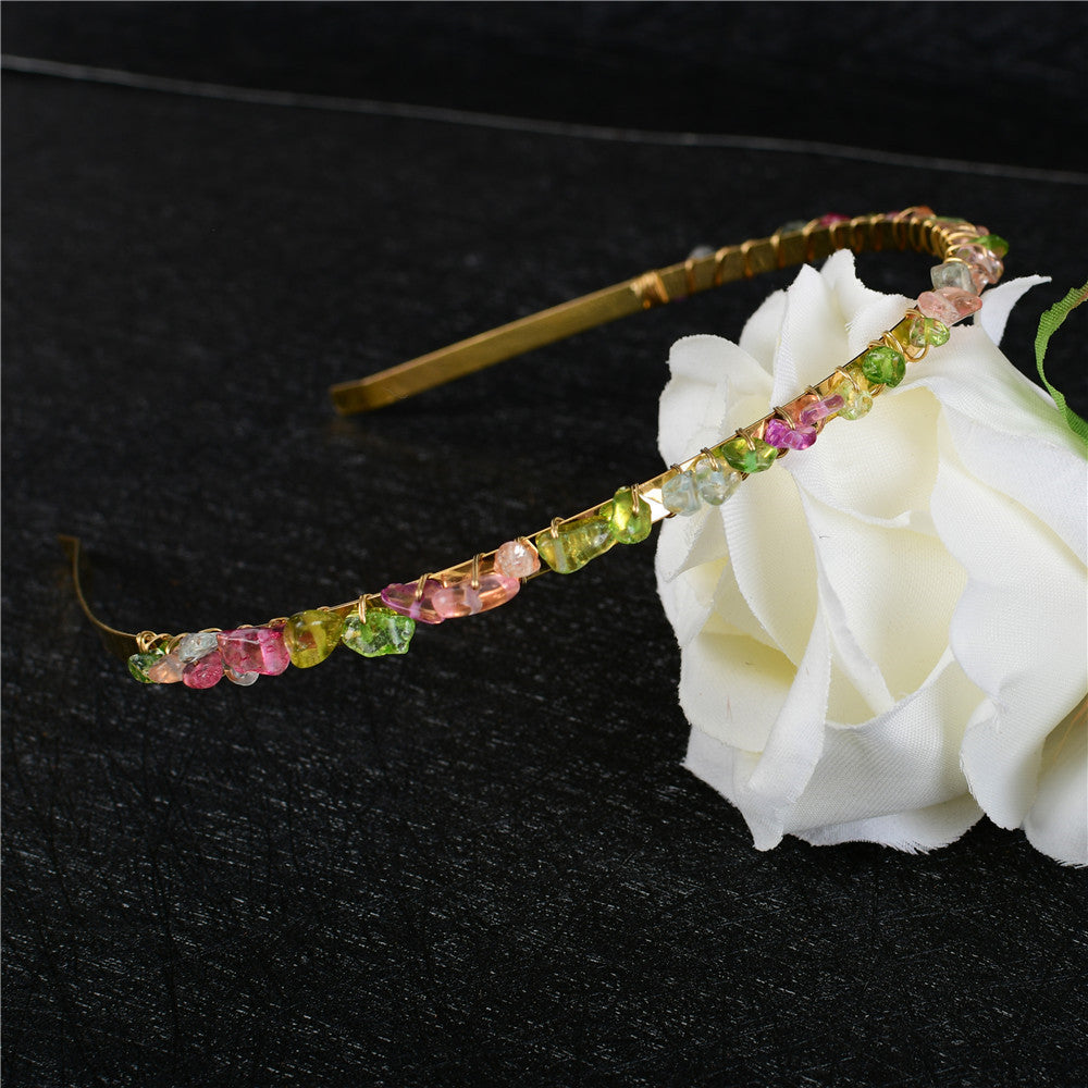 Crystal Amethyst Bridal Hair Comb Headband