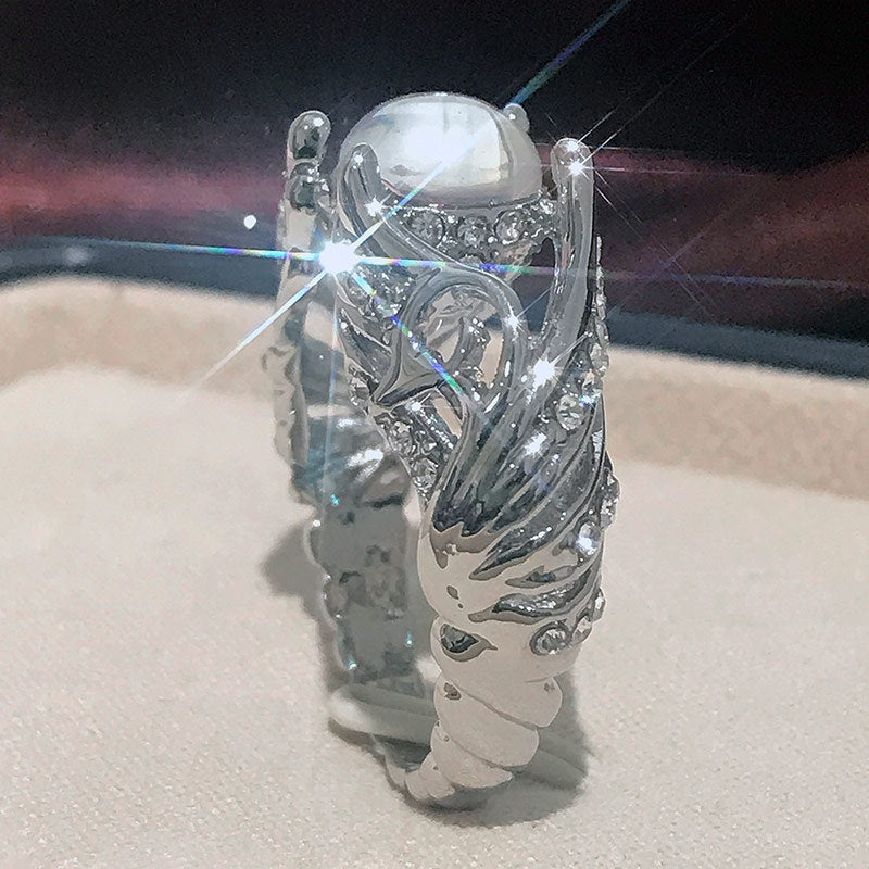 White Swan Colorful Ring