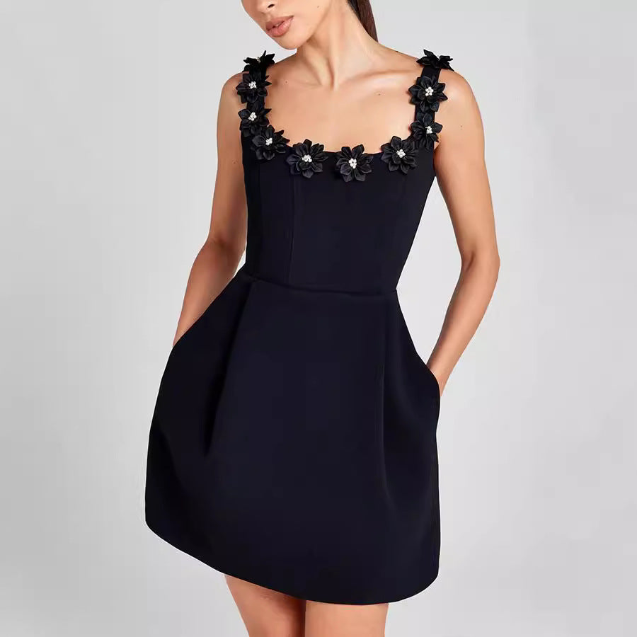 Heavy Industry Beads Sling Dress Women's Fashion