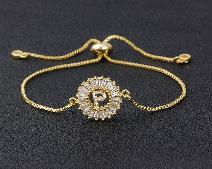 Copper Inlaid Zircon Color Message Bracelet