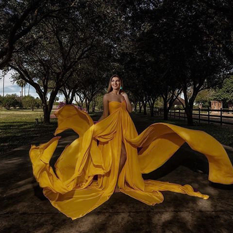 Maternity Dress Lace With Spinning Floating Tail Floating Sleeve Long Dress