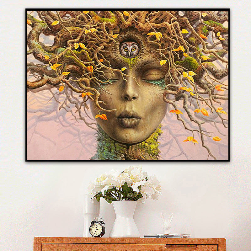 Abstract Portrait Tree Decoration Diamond Embroidery Square Rhinestones