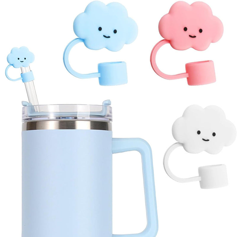 Colorful Cloud-Shaped Straw Cover Soft Rubber Plug Cap