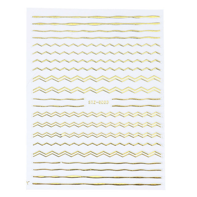 Evergreen Nail Line Stickers Geometric Pattern Nails