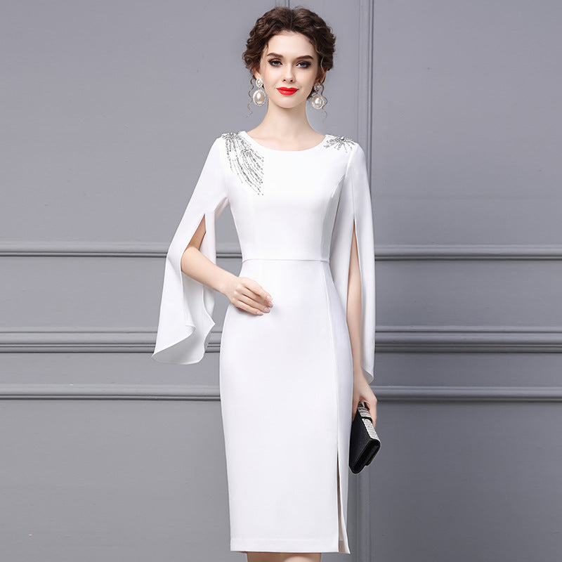 Women's Dress Heavy-Duty Studded Diamond Flared Sleeves