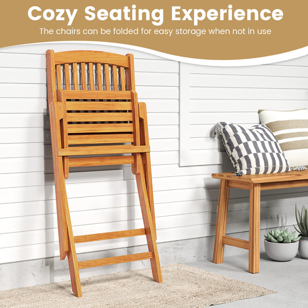 Outdoor Folding Chairs With Seat Cushions Set Of 2