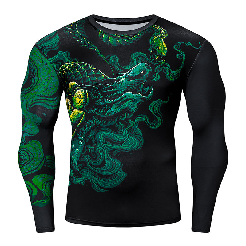 3D Digital Printing Slim Fit Long Sleeve T-Shirt