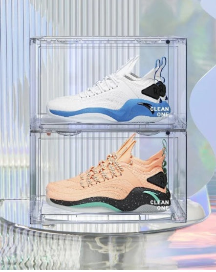High Transparent Shoe Box Storage Display Side Door Magnetic Suction