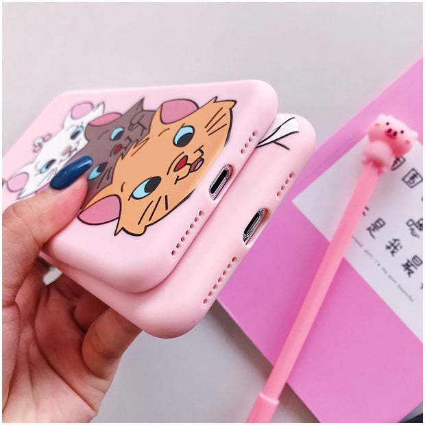 Cute Cartoon Suitable For 14 Phone Case Women's Silicone 12 Full-Covered Xr Soft Case