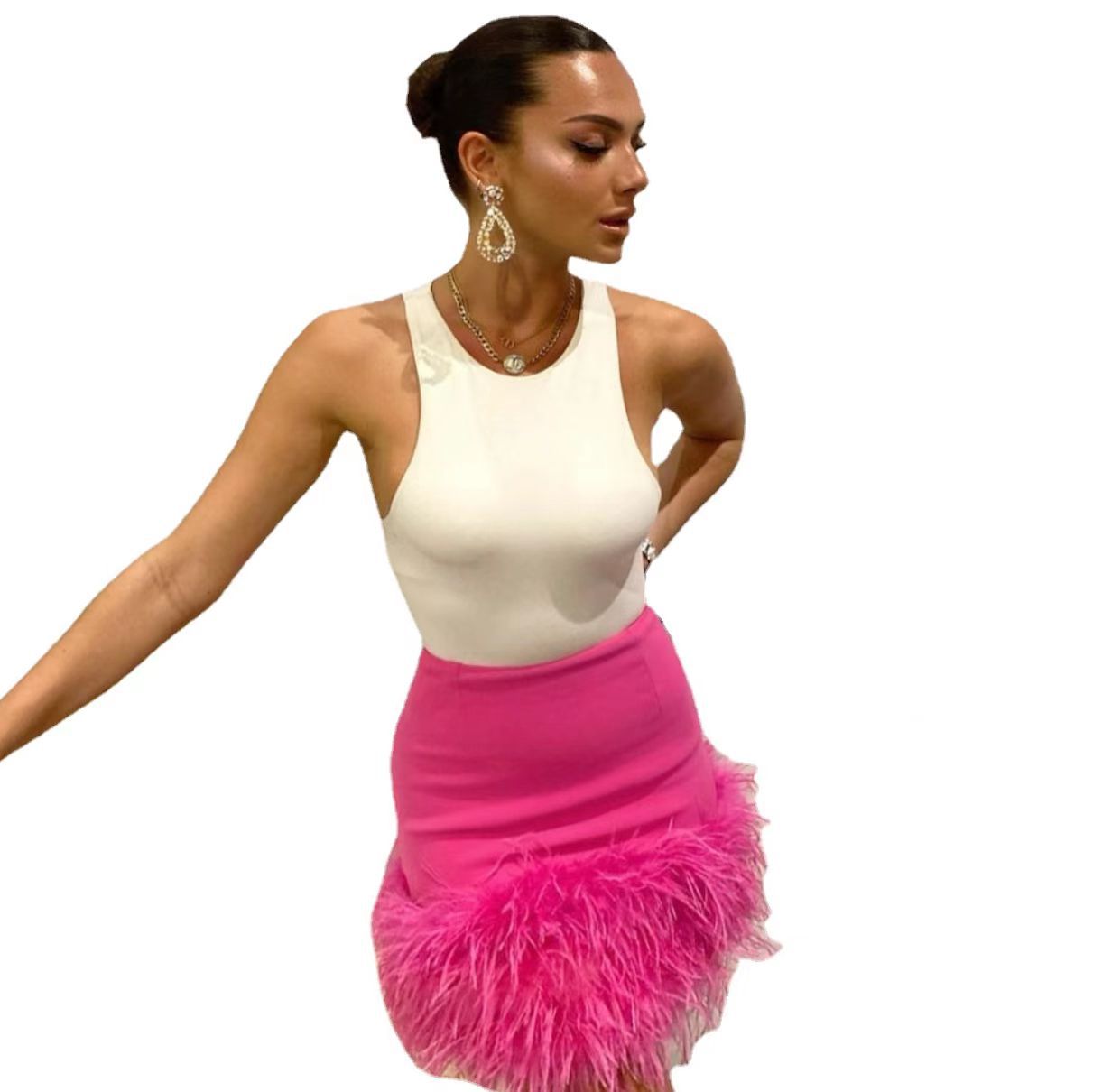 Women's Feather Wrapped Hip Skirt