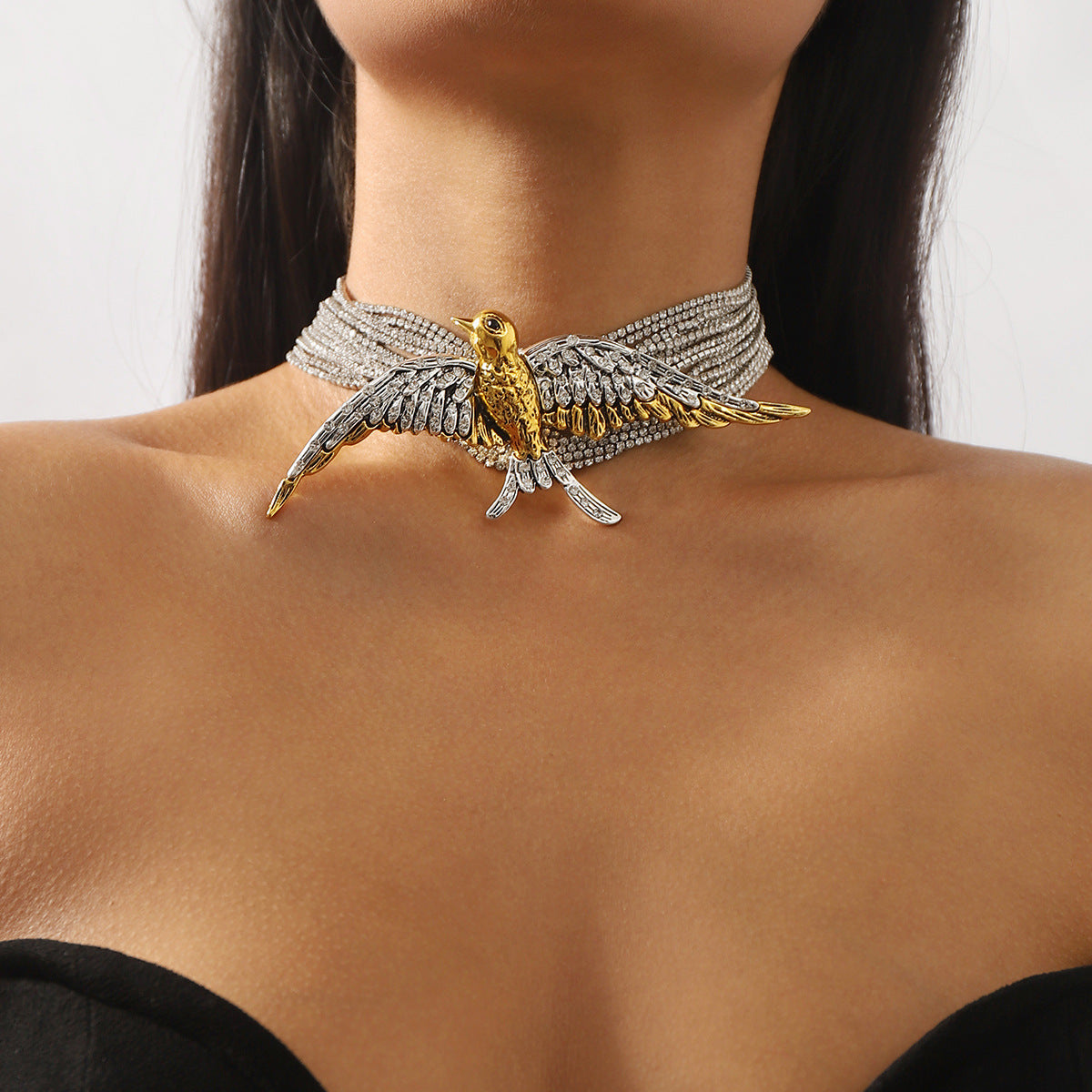 Exaggerated Fashionable Bird Swallow Multi-Layer Necklace