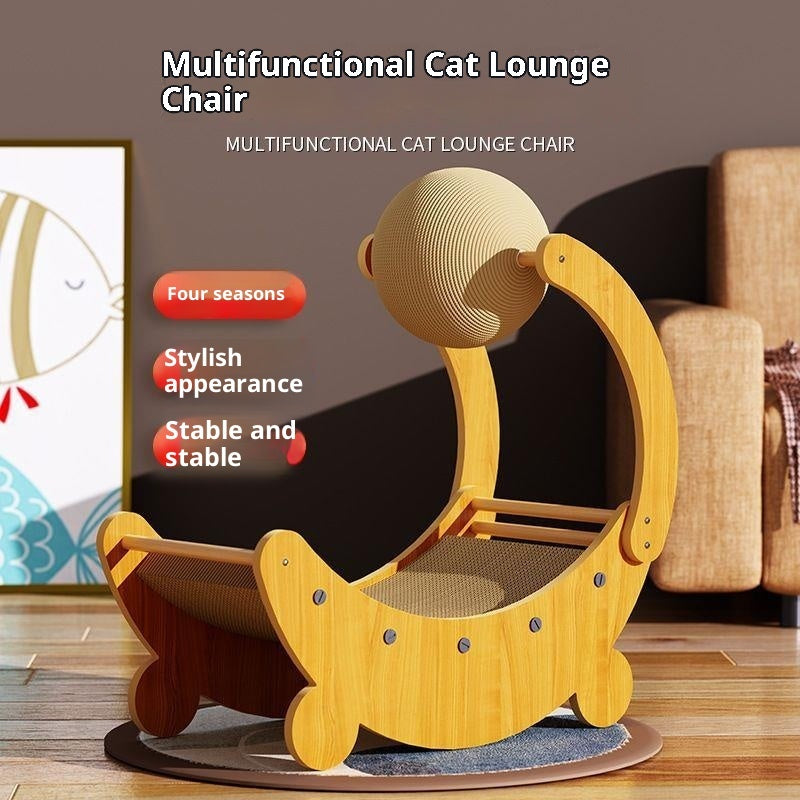 Moon Boat Shape Grinding Paw Chasing Ball Cat Scratch Board