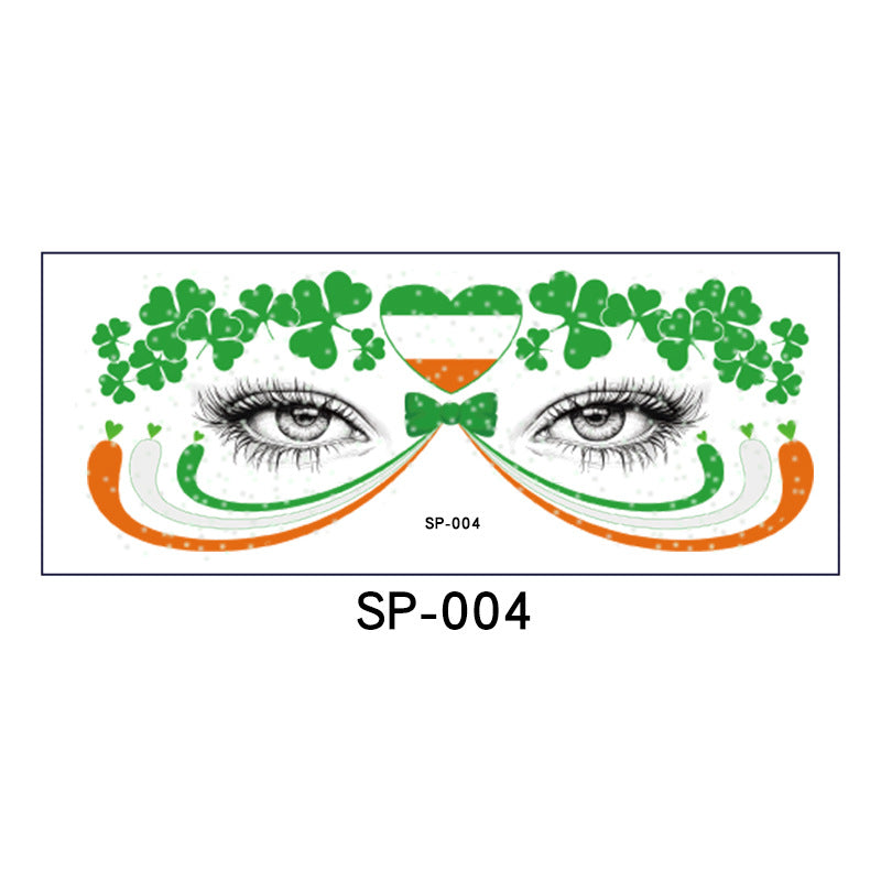 Irish Glitter Tattoo Sticker St Patrick Holiday Party