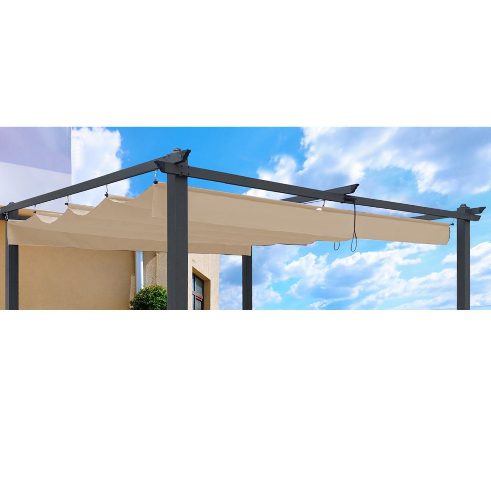 Replacement Canopy Top Cover Fabric For 13 X 10 Ft Outdoor Patio Retractable Pergola Sun-Shelter Can
