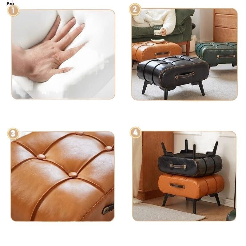 Household Soft Bag Cushion Light Luxury Short Stool Household Soft Seats