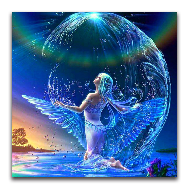 3D DIY Diamond Embroidery Cartoon Beauty Full Square Diamond Mosaic River Fairy Full Round Diamond Painting Cross Angel