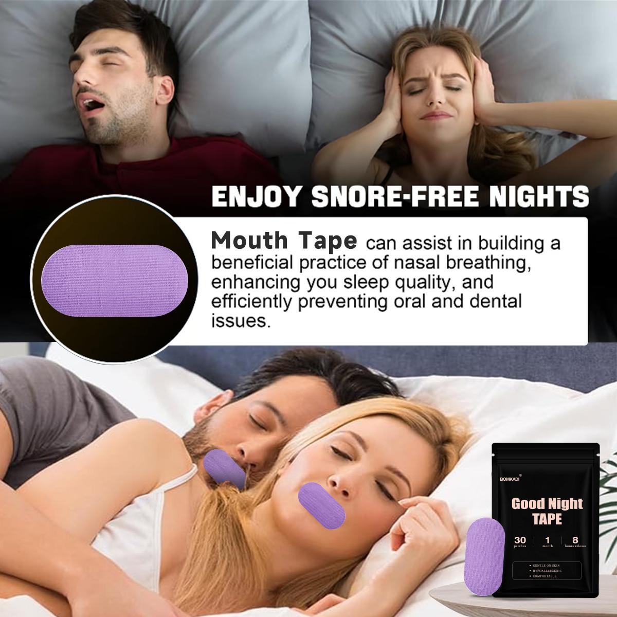 BOMKADl Mouth Tape  30pcs  Pain FreeRemoval Hypoallergenic Latex Free & Gentle OnSkin Medical Grade Adhesive Cotton Tape PurplePink Black Breathable Mouth