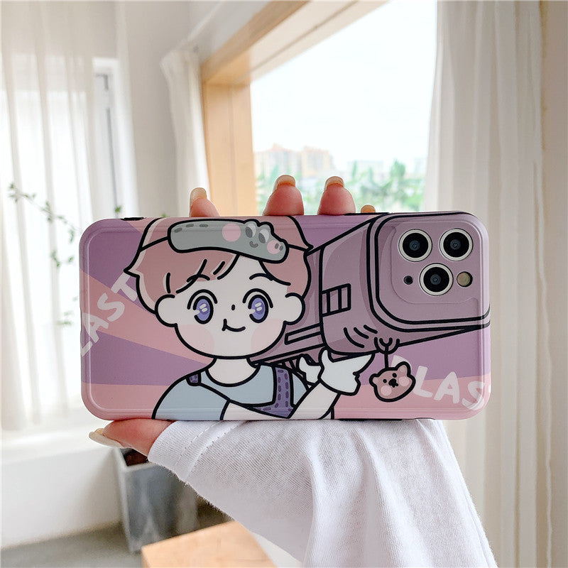 Cartoon Couple Carrying A Cannon XS MAX Mobile Phone Case