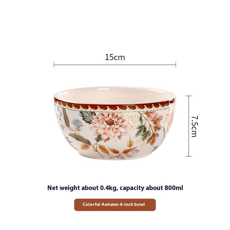 Ceramic Plate Retro Western Foodsteak Large Plate Dish Household Rectangular Plate