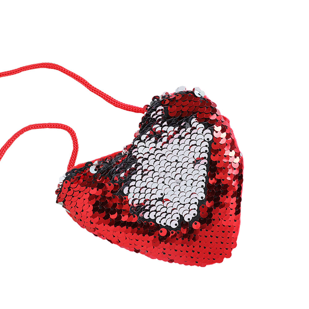 Sequined Purse Love Lanyard Shoulder Diagonal Package