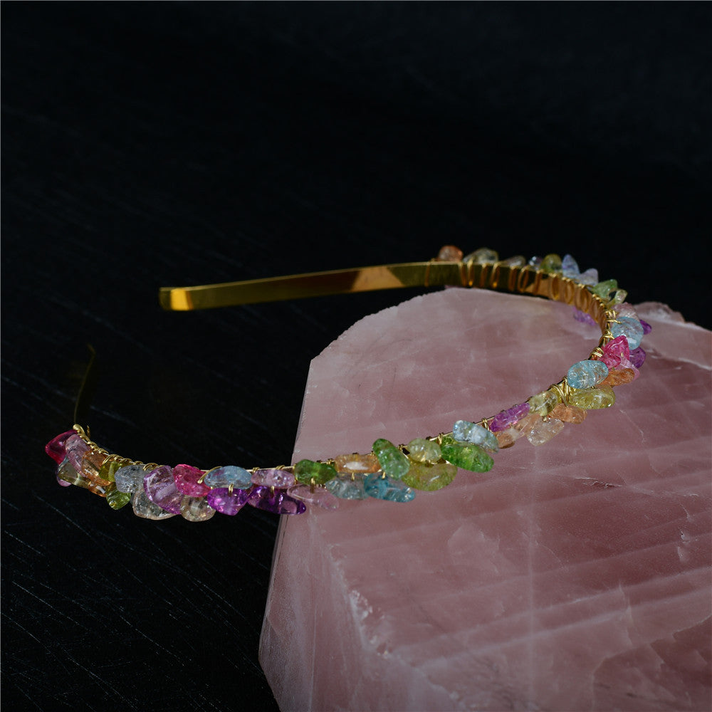 Crystal Amethyst Bridal Hair Comb Headband