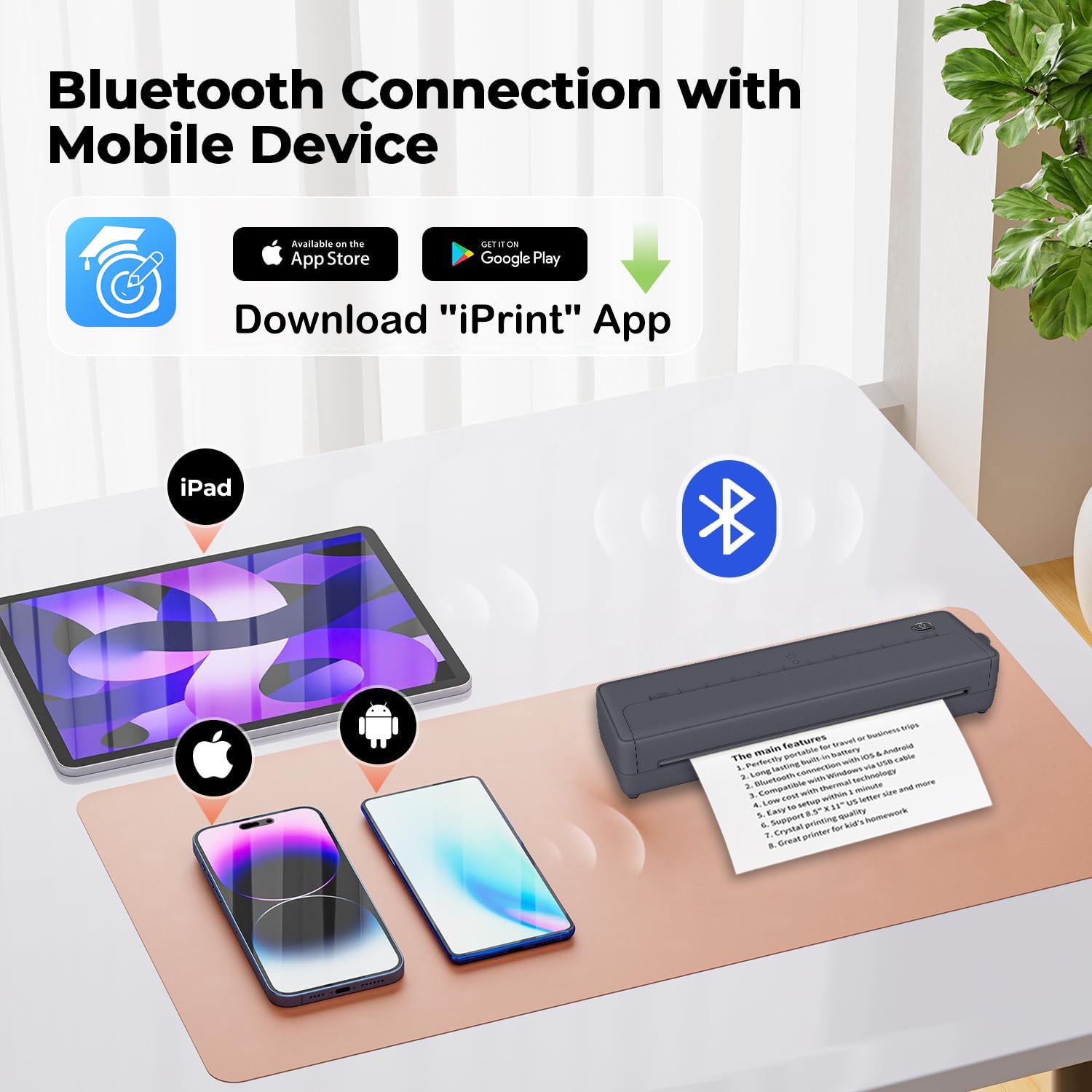 Cross-Border A4 Printer Bluetooth Connection Wireless Mobile Phone Computer Office Home Portable Tattoo Printer