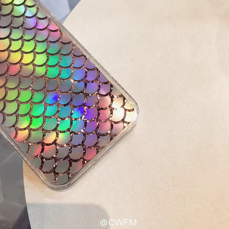 Compatible with Apple , Korean Style Laser Colorful Scales XS Max Mobile Phone Case Soft Protective Cover