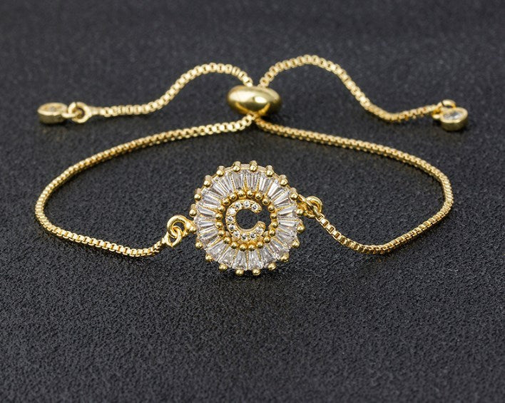 Copper Inlaid Zircon Color Message Bracelet