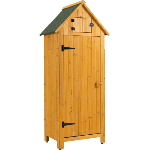30.3L X 21.3W X 70.5H Outdoor Storage Cabinet Tool Shed Wooden Garden Shed Natural