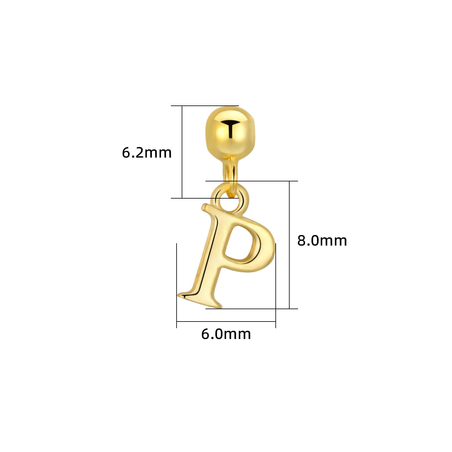 Smooth-Surface Jewelry Minimalist 26-Letter Alphabet Pendant