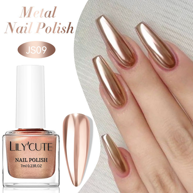 Quick-Dry Metallic Mirror Nail Polish, No Baking Required