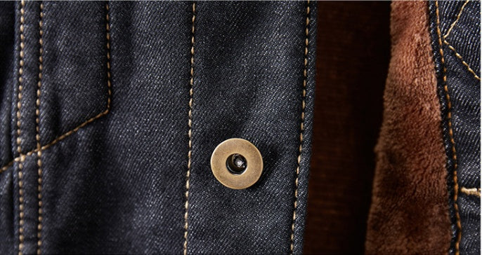 Plus Velvet Denim Jacket